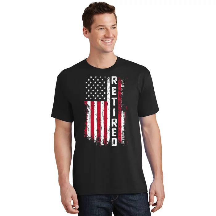 Retirement Retired American Usa Flag T-Shirt