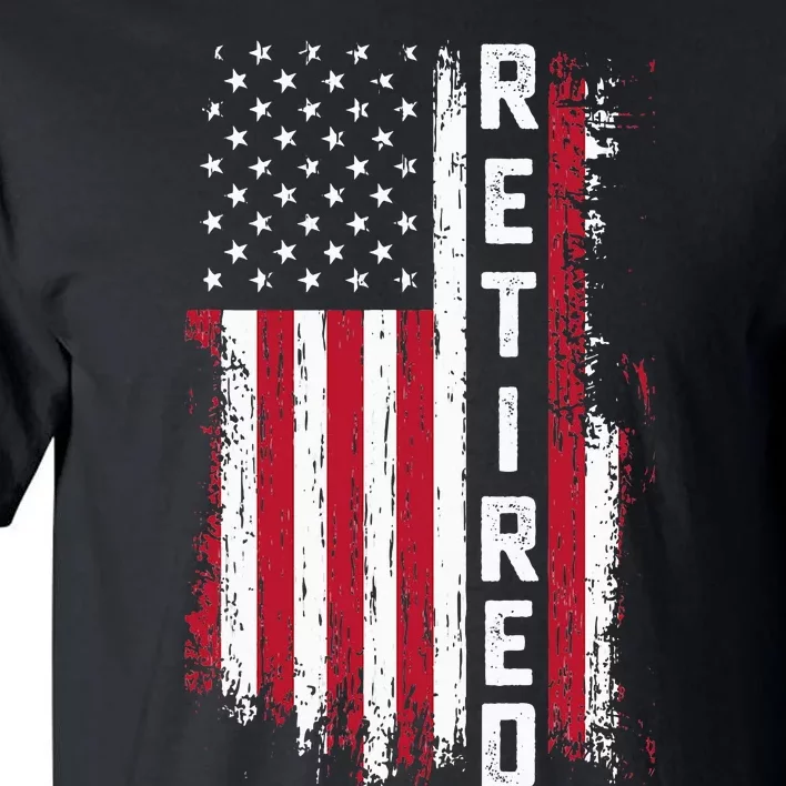 Retirement Retired American Usa Flag Tall T-Shirt