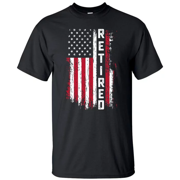 Retirement Retired American Usa Flag Tall T-Shirt