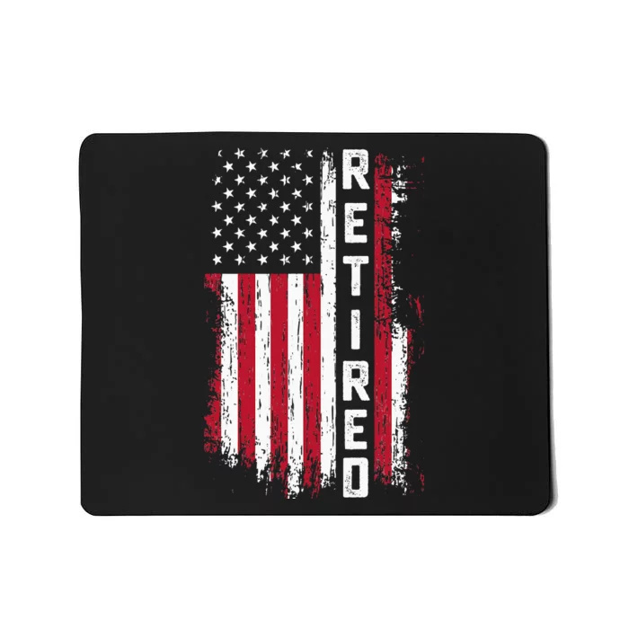 Retirement Retired American Usa Flag Mousepad