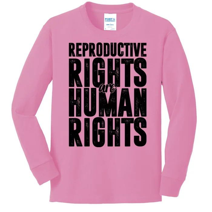 Reproductive Rights Are Human Rights Pro Choice Kids Long Sleeve Shirt