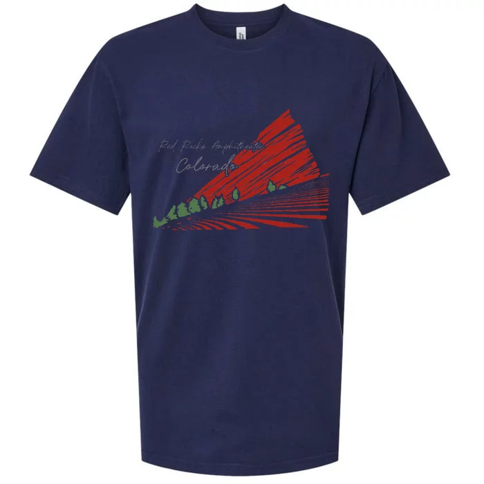 Red Rocks Amphitheater Colorado Sueded Cloud Jersey T-Shirt