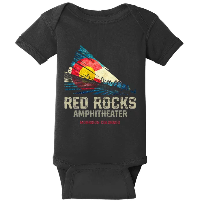 Red Rocks Amphitheater Colorado C State Flag Baby Bodysuit