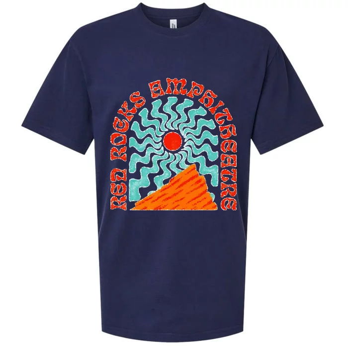 Red Rocks Amphitheater Colorado Hippie Poster Sueded Cloud Jersey T-Shirt