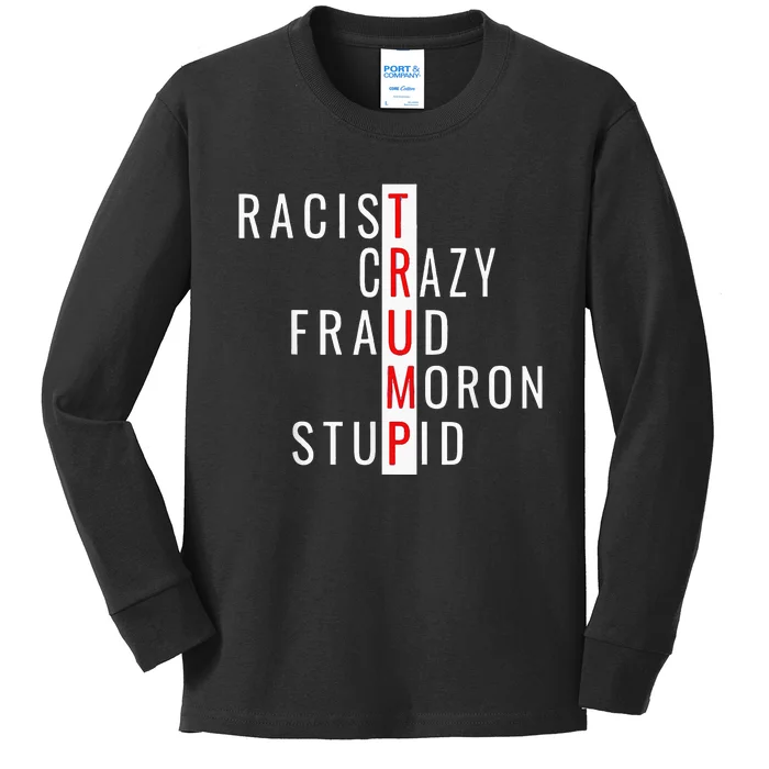 Racistcrazyfraudmoronstupidtrump Kids Long Sleeve Shirt