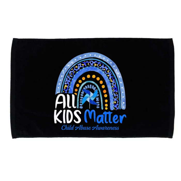 Retro Rainbow All KidsMatter Pinwheel Child Abuse Awareness Microfiber Hand Towel