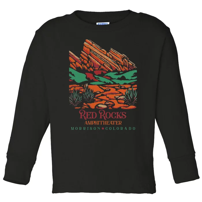 Red Rocks Amphitheater Morrison Colorado Poster Art Toddler Long Sleeve Shirt