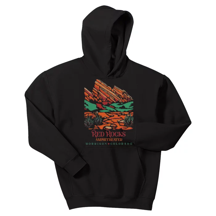 Red Rocks Amphitheater Morrison Colorado Poster Art Kids Hoodie