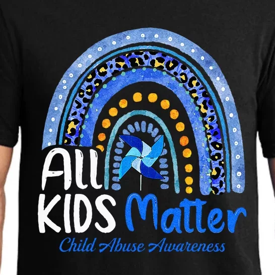 Retro Rainbow All Matter Pinwheel Child Abuse Awareness Pajama Set