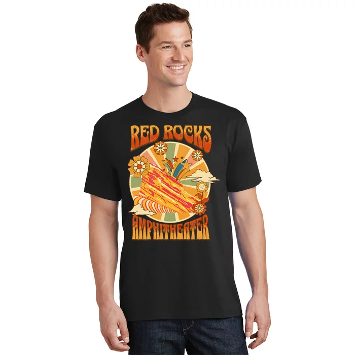 Red Rocks Amphitheater Colorado Hippie Poster T-Shirt