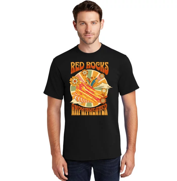 Red Rocks Amphitheater Colorado Hippie Poster Tall T-Shirt