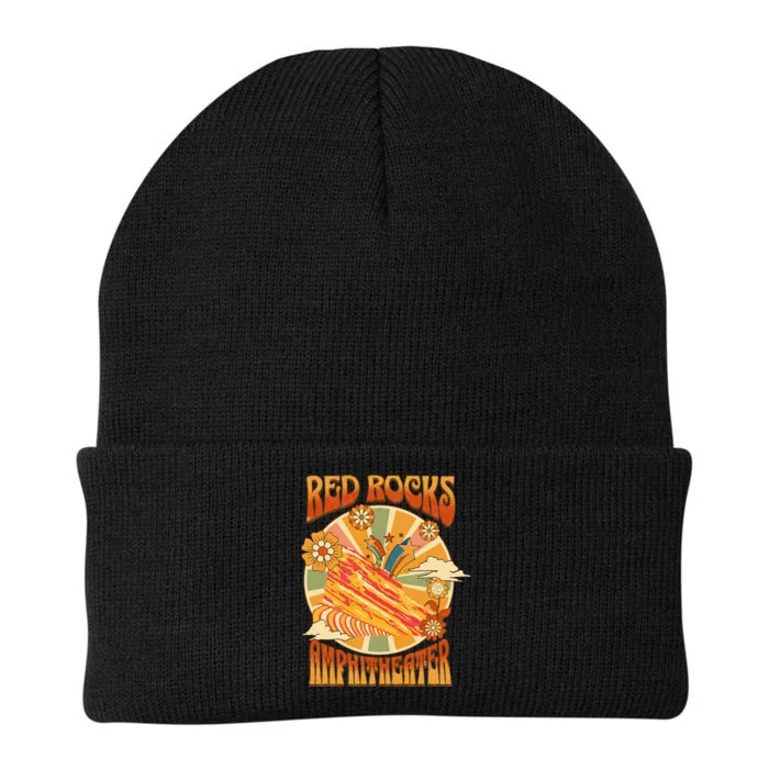 Red Rocks Amphitheater Colorado Hippie Poster Knit Cap Winter Beanie