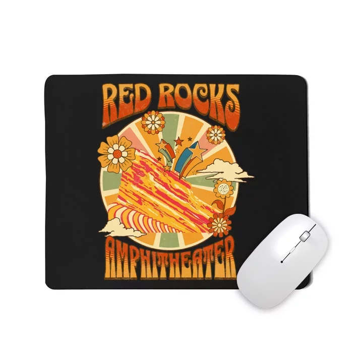 Red Rocks Amphitheater Colorado Hippie Poster Mousepad