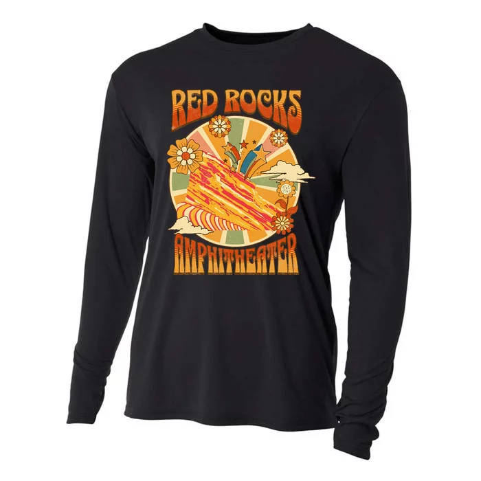 Red Rocks Amphitheater Colorado Hippie Poster Cooling Performance Long Sleeve Crew