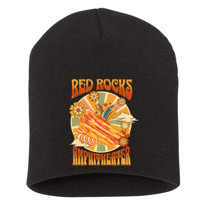 Red Rocks Amphitheater Colorado Hippie Poster Short Acrylic Beanie