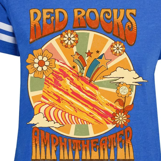 Red Rocks Amphitheater Colorado Hippie Poster Enza Ladies Jersey Football T-Shirt