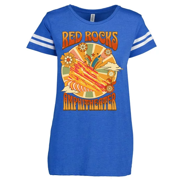 Red Rocks Amphitheater Colorado Hippie Poster Enza Ladies Jersey Football T-Shirt