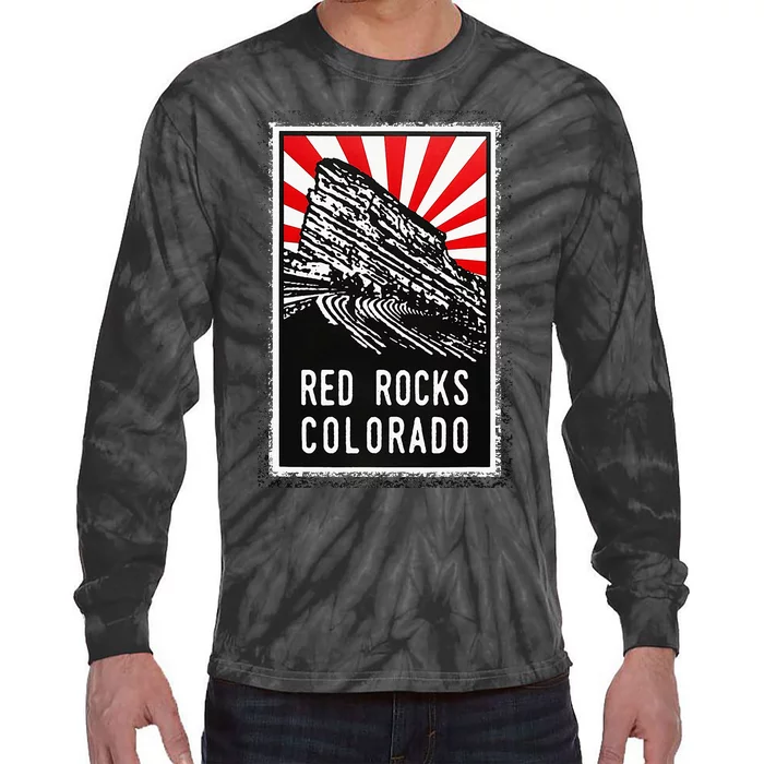 Red Rocks Amphitheater Colorado Poster Tie-Dye Long Sleeve Shirt