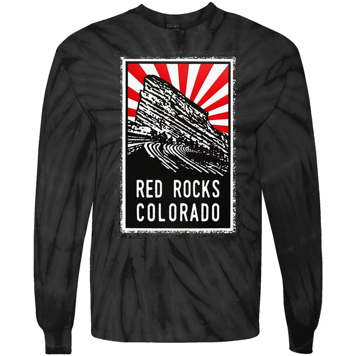 Red Rocks Amphitheater Colorado Poster Tie-Dye Long Sleeve Shirt