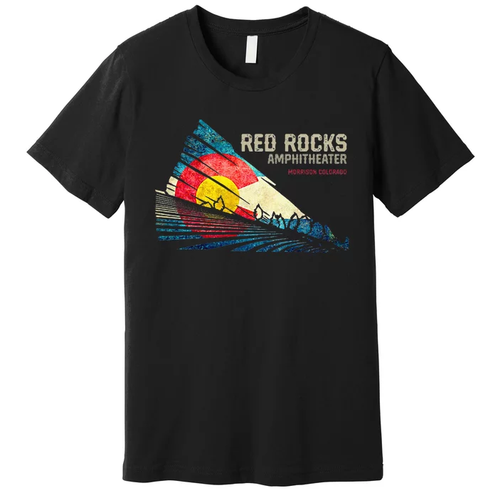 Red Rocks Amphitheater Colorado C State Flag Premium T-Shirt