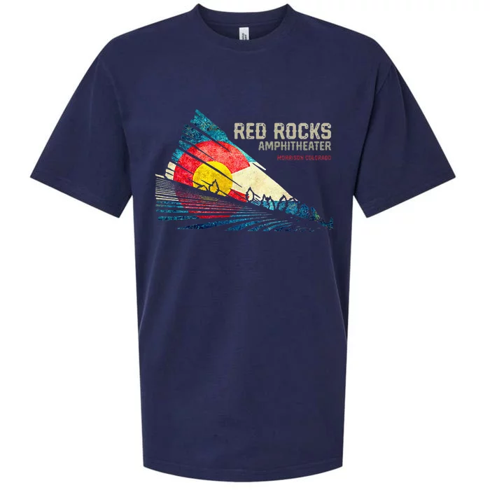 Red Rocks Amphitheater Colorado C State Flag Sueded Cloud Jersey T-Shirt