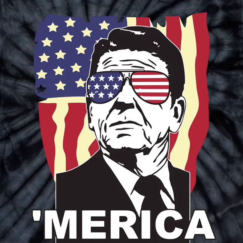 Ronald Reagan America Meriited Sta Flag Funny Unsates Hoodie Tie-Dye T-Shirt