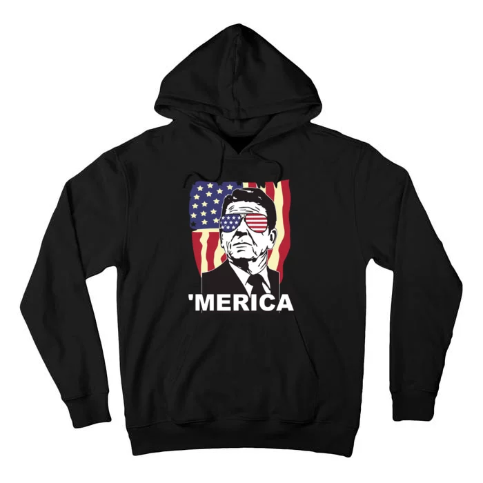 Ronald Reagan America Meriited Sta Flag Funny Unsates Hoodie Tall Hoodie