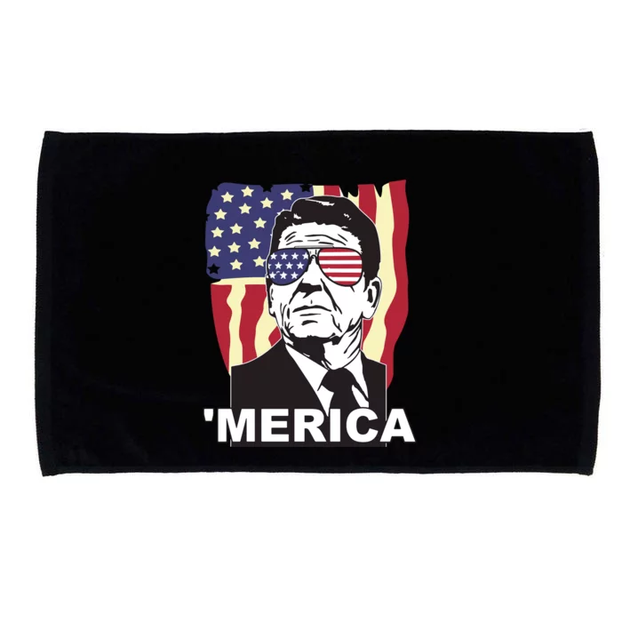 Ronald Reagan America Meriited Sta Flag Funny Unsates Hoodie Microfiber Hand Towel