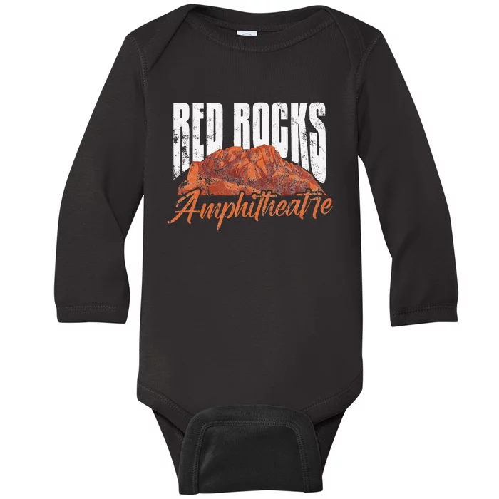 Red Rocks Amphitheatre Morrison Colorado Concerts Distressed Baby Long Sleeve Bodysuit