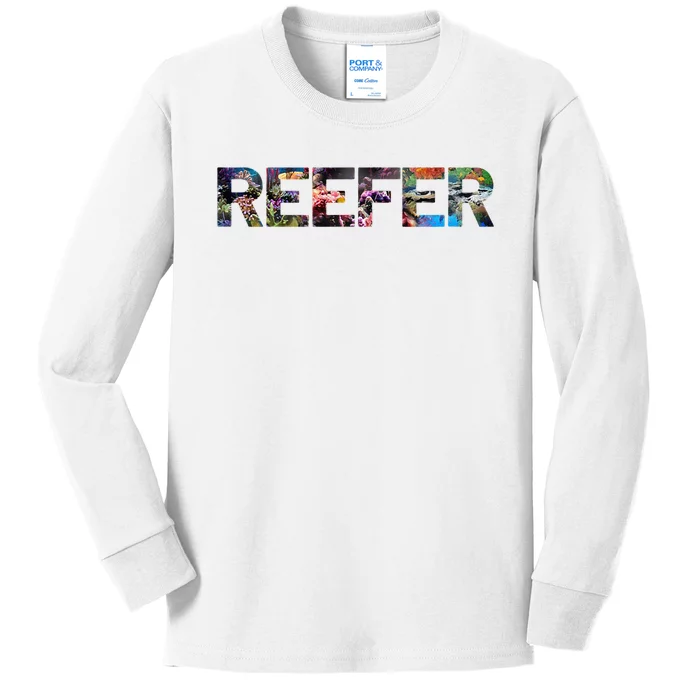 Reefer Reef Aquarium Coral Fish Tank Aquarist Kids Long Sleeve Shirt