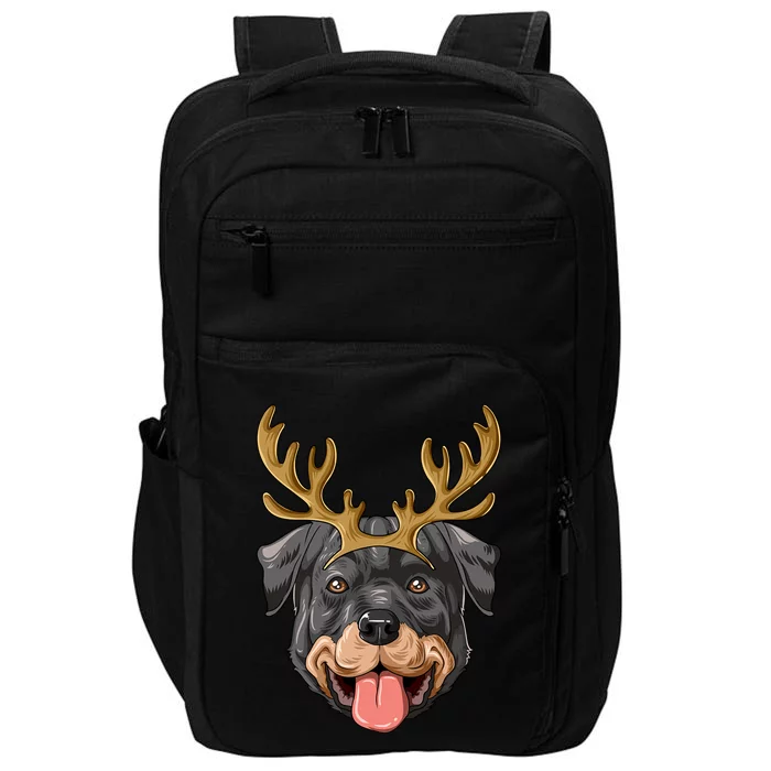 Rottweiler Reindeer Antlers Christmas Rottweiler Gift Impact Tech Backpack