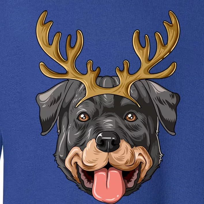 Rottweiler Reindeer Antlers Christmas Rottweiler Gift Toddler Sweatshirt