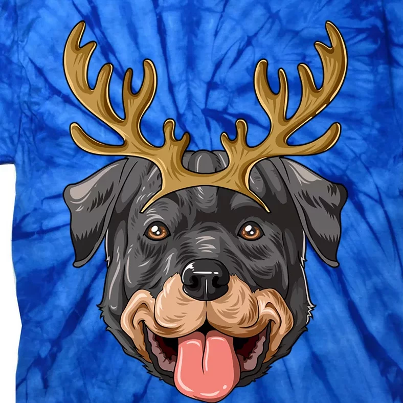 Rottweiler Reindeer Antlers Christmas Rottweiler Gift Tie-Dye T-Shirt