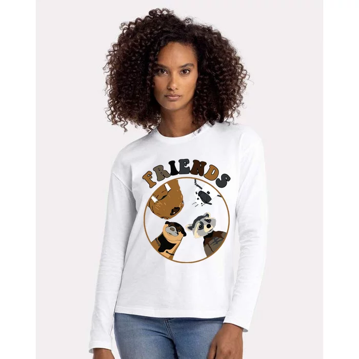 Rocket Raccoon And Friends Womens Cotton Relaxed Long Sleeve T-Shirt