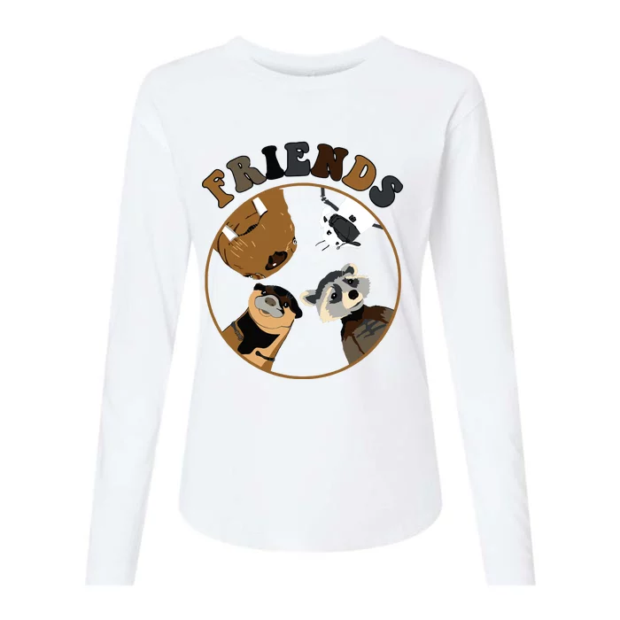 Rocket Raccoon And Friends Womens Cotton Relaxed Long Sleeve T-Shirt