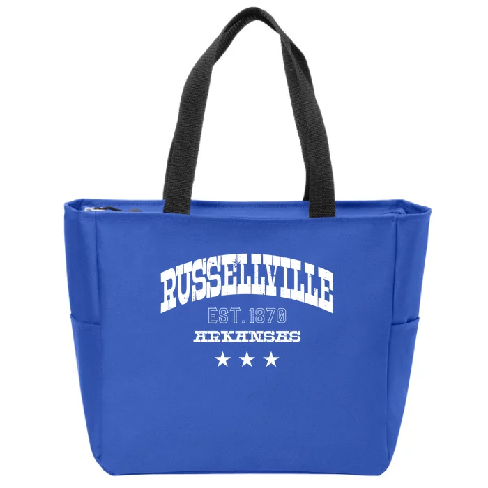 Retro Russellville Arkansas Ar Athletic Souvenir Gift Zip Tote Bag