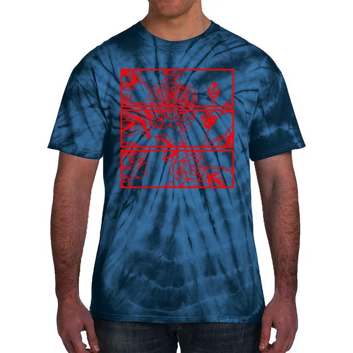 Red Roses Aesthetic Grunge Soft Goth Tie-Dye T-Shirt