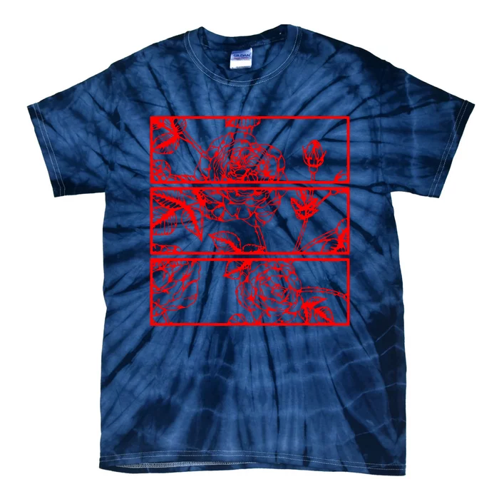 Red Roses Aesthetic Grunge Soft Goth Tie-Dye T-Shirt