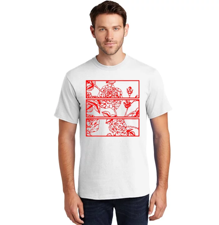 Red Roses Aesthetic Grunge Soft Goth Tall T-Shirt