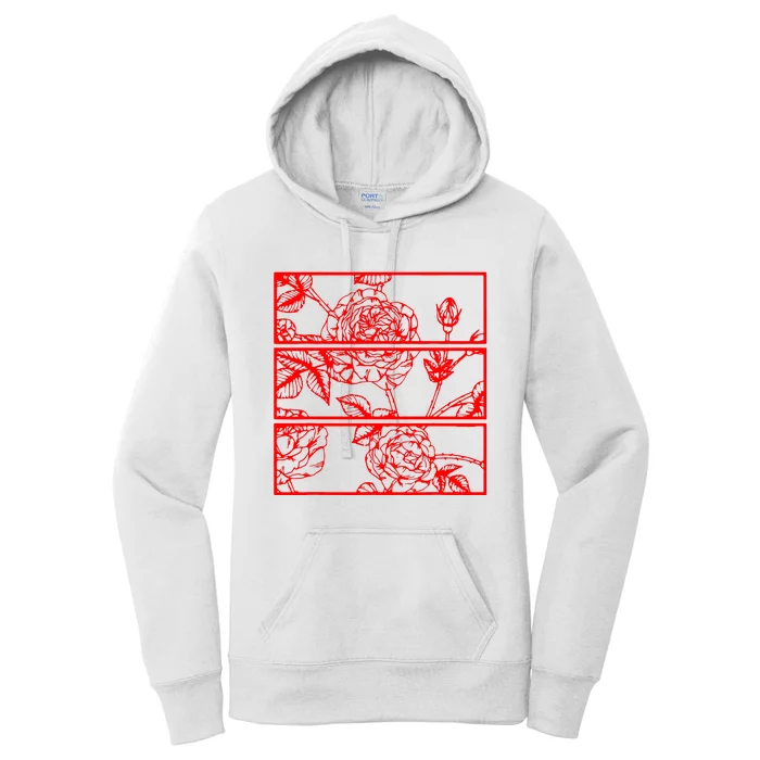 Red Roses Aesthetic Grunge Soft Goth Women's Pullover Hoodie