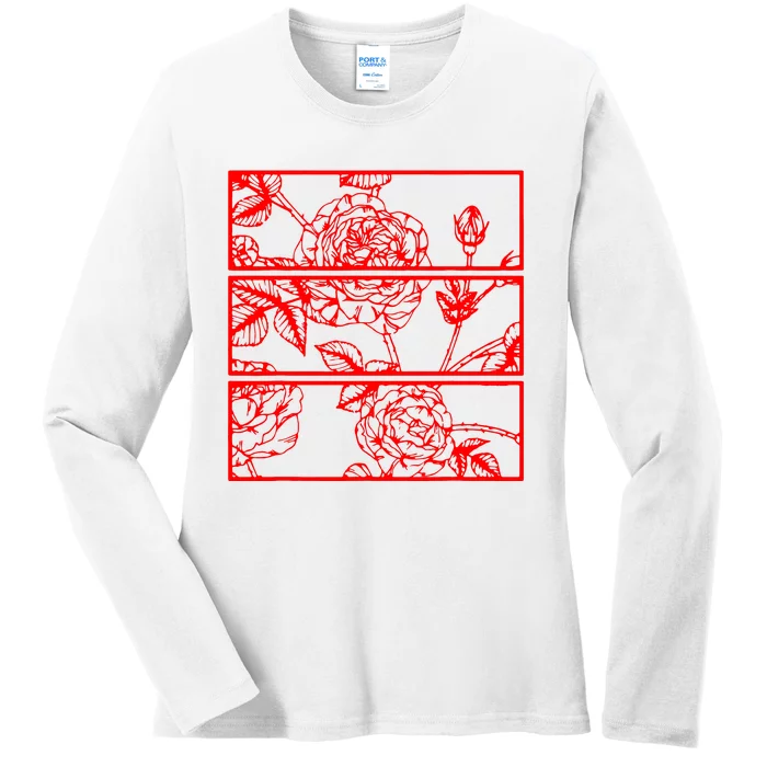 Red Roses Aesthetic Grunge Soft Goth Ladies Long Sleeve Shirt