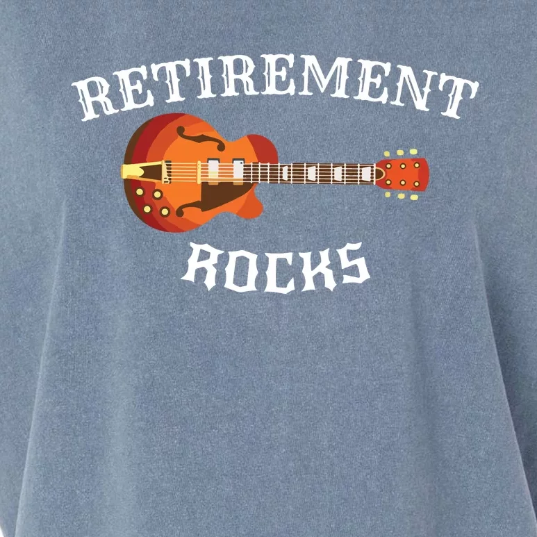 Retirement Rocks Acoustic Guitar Old Rockers Gift Garment-Dyed Women's Muscle Tee