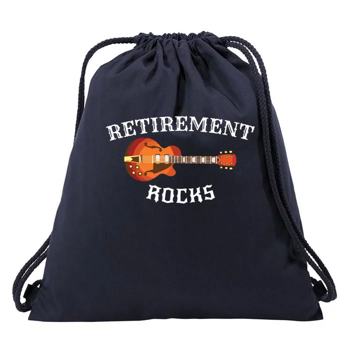 Retirement Rocks Acoustic Guitar Old Rockers Gift Drawstring Bag