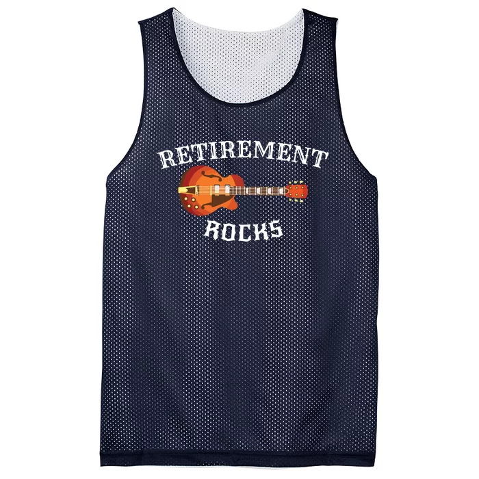 Retirement Rocks Acoustic Guitar Old Rockers Gift Mesh Reversible Basketball Jersey Tank