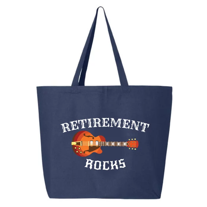 Retirement Rocks Acoustic Guitar Old Rockers Gift 25L Jumbo Tote