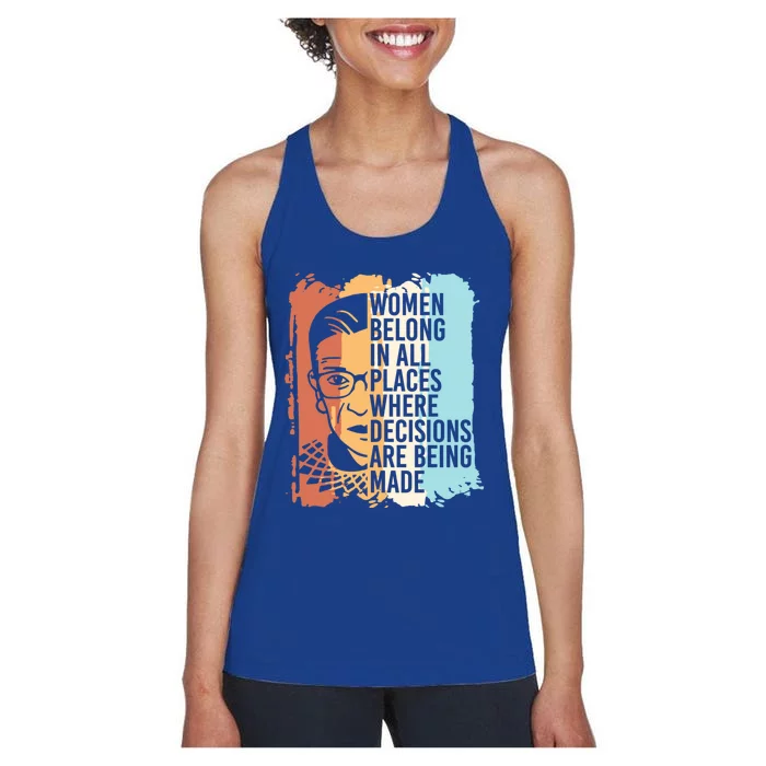 Rbg Ruth Bader Ginsburg Feminist Political Gift Women's Racerback Tank