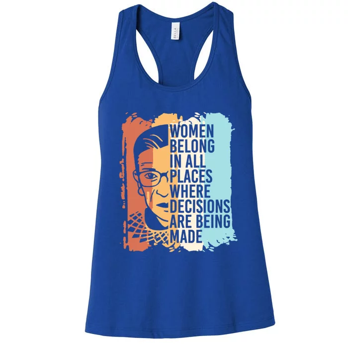 Rbg Ruth Bader Ginsburg Feminist Political Gift Women's Racerback Tank