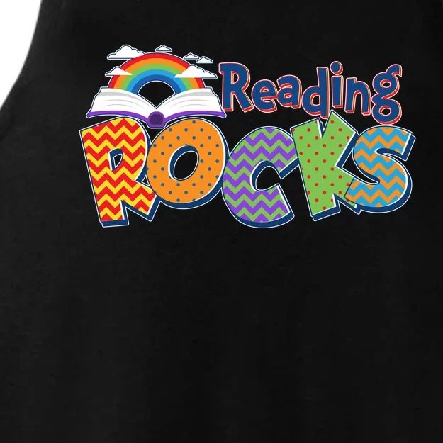 Reading Rocks Book Lover Reading Fan Ladies Tri-Blend Wicking Tank