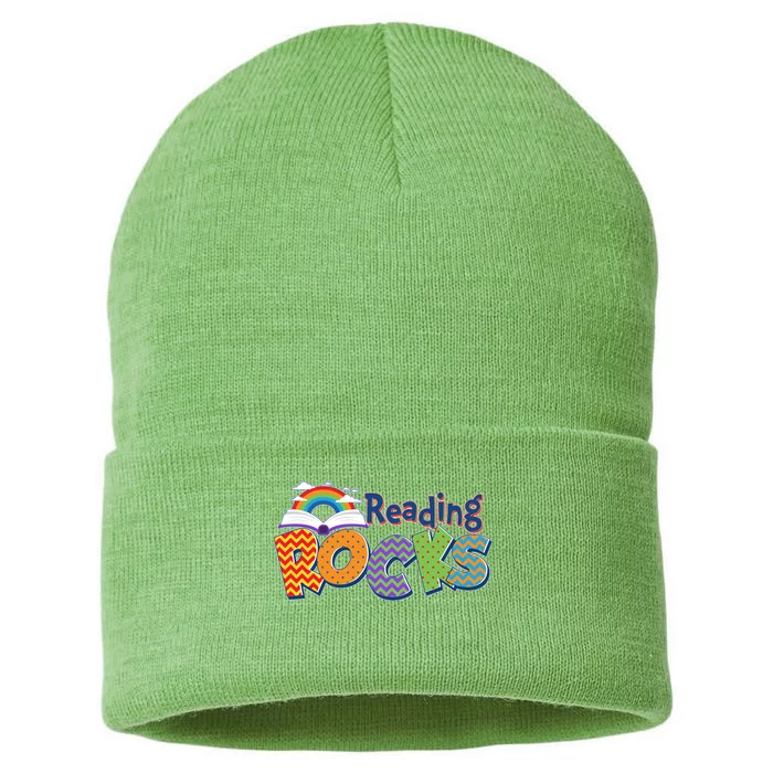 Reading Rocks Book Lover Reading Fan Sustainable Knit Beanie