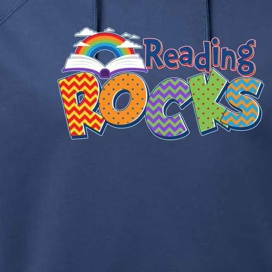 Reading Rocks Book Lover Reading Fan Performance Fleece Hoodie